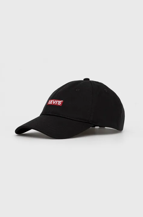 Бавовняна кепка Levi's колір чорний гладка D6250.0001-59