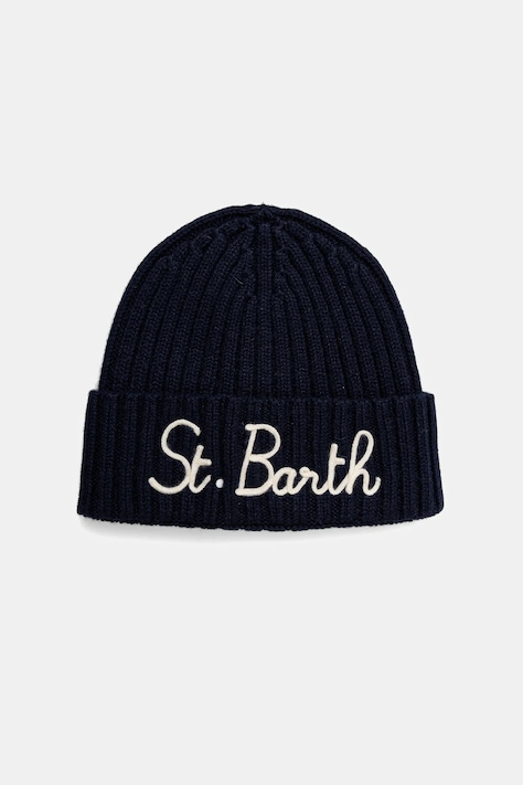 Вовняна шапка MC2 Saint Barth колір бежевий вовна