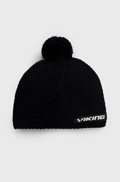 Viking czapka kolor czarny wełniana