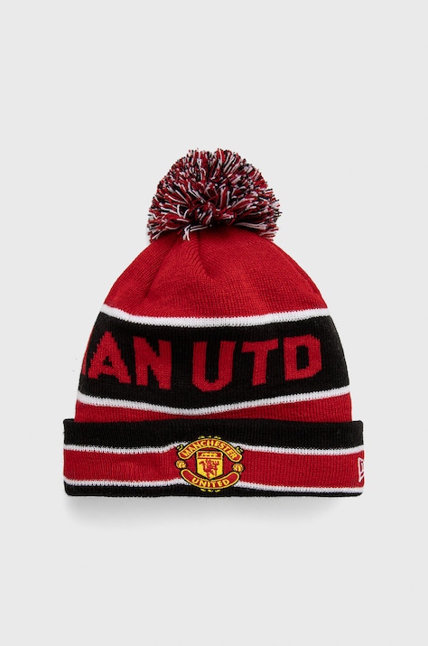 New Era Czapka MAN U JAKE CUFF MANCHESTER UNITED FC kolor czerwony z grubej dzianiny 12122732