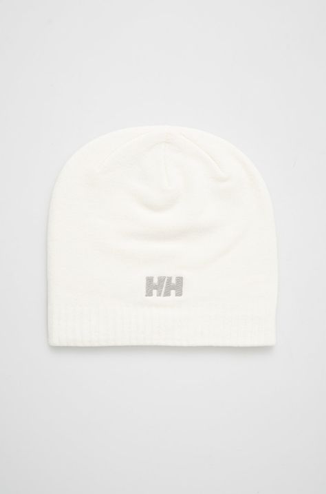 Шапка Helly Hansen в бяло с фина плетка