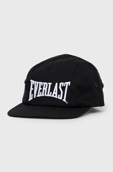 Бавовняна кепка Everlast колір чорний з аплікацією