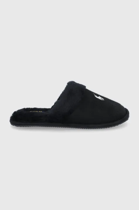 Papuče Polo Ralph Lauren čierna farba