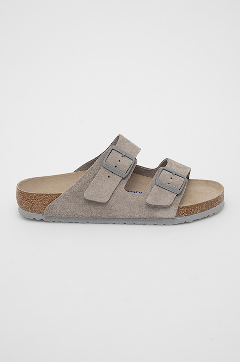 Birkenstock Klapki zamszowe Arizona 1020507 kolor szary 1020507.Stone.Coin-Stone.Coin