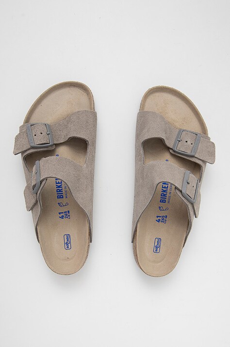 Birkenstock шльопанці замшеві ARIZONA — AW21-KLU006, сірий — фото 4