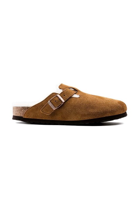 Birkenstock Kapcie zamszowe kolor brązowy