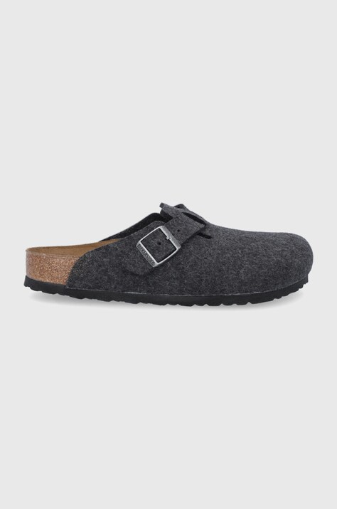 Volneni copati Birkenstock Boston mornarsko modra barva, 160371