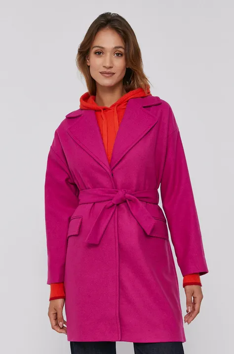 Desigual Płaszcz 21WWEWBA damski kolor różowy przejściowy oversize