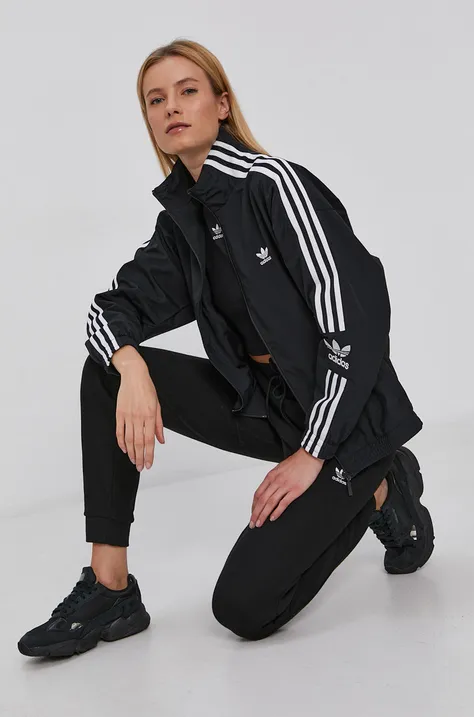 Μπουφάν adidas Originals γυναικείo, χρώμα: μαύρο