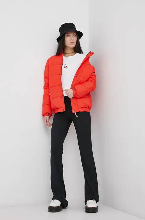 Куртка Superdry жіноча колір помаранчевий зимова