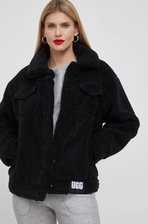 Куртка UGG жіноча колір чорний перехідна oversize 1113951-BLK