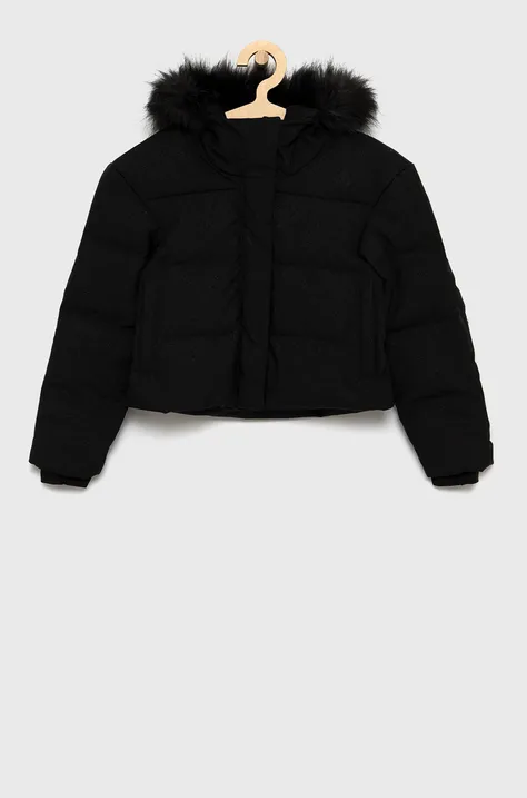 Dětská péřová bunda The North Face černá barva