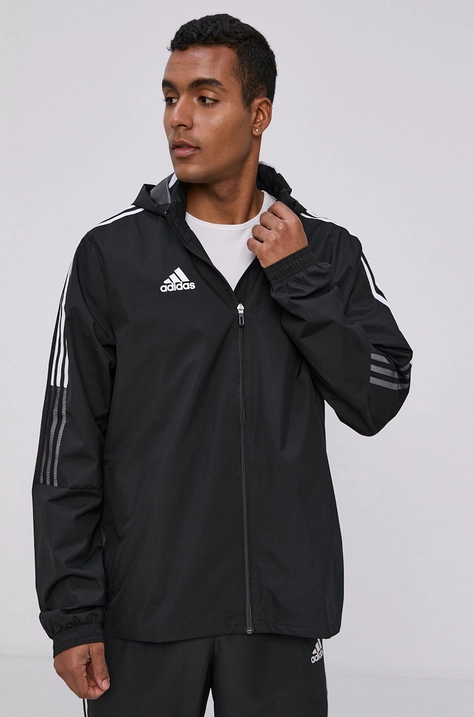 Adidas Performance Geacă GH4466 bărbați, culoarea negru, de tranzitie