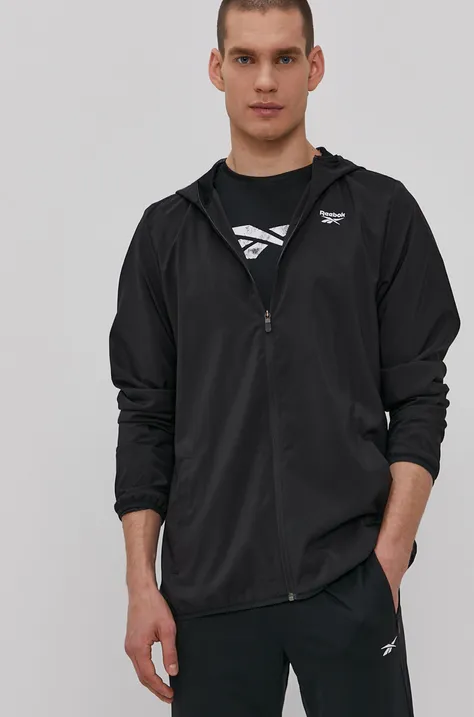 Sportska jakna Reebok boja: crna, za prijelazno razdoblje