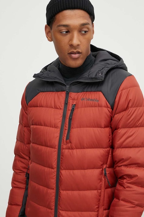 Columbia geacă de puf M Autumn Park Down Hooded Jacket bărbați, culoarea roșu, de tranziție 1930241