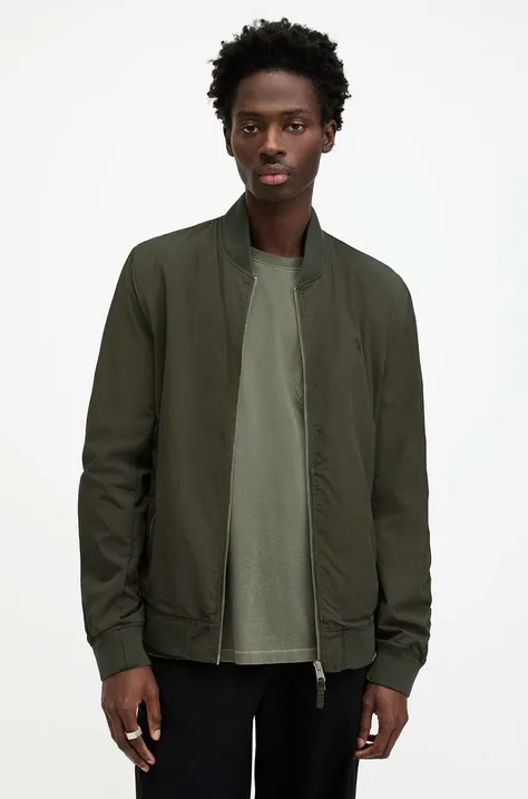 Куртка-бомбер AllSaints чоловічий колір зелений перехідна