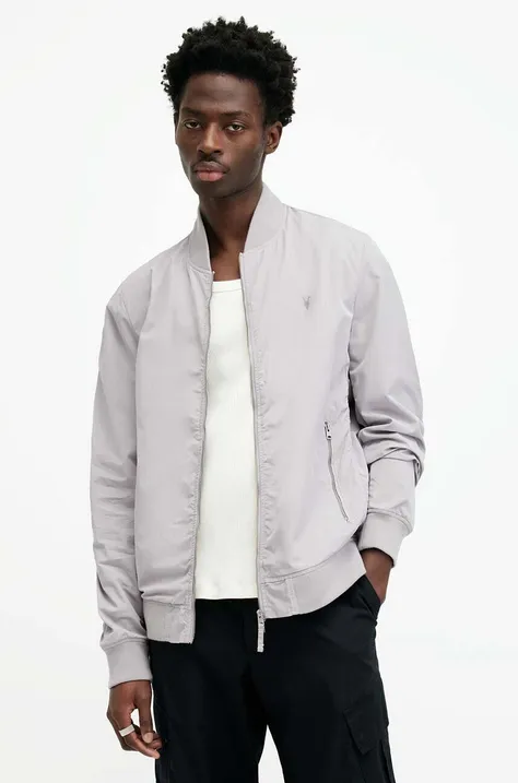Куртка-бомбер AllSaints чоловічий колір сірий перехідна