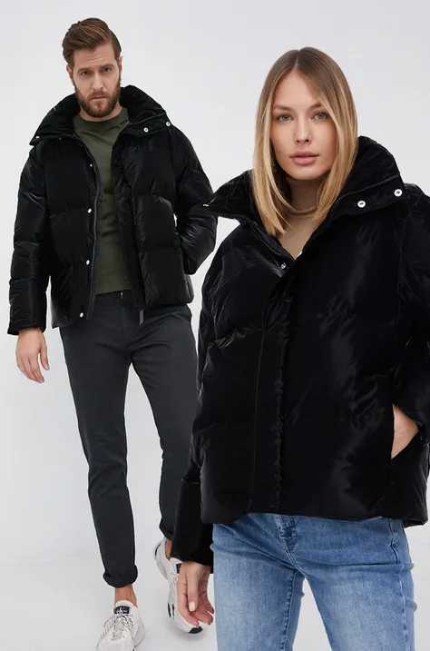 Яке Rains Boxy Puffer Jacket в черно със зимна изолация