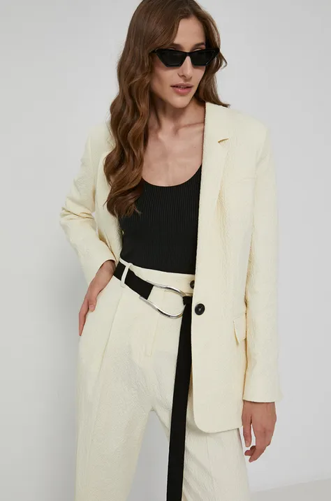 Пиджак Victoria Victoria Beckham цвет кремовый однобортный гладкий