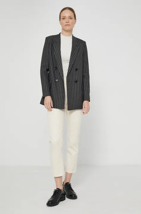 Піджак Sisley колір сірий двобортний візерунок