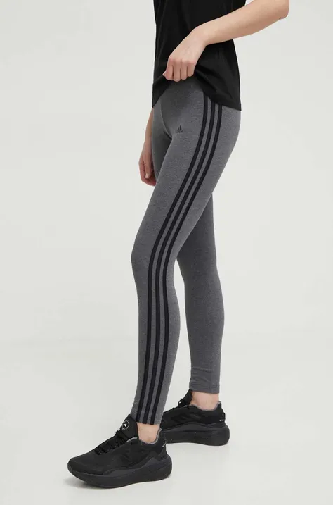 Легінси adidas жіночі колір сірий гладкі