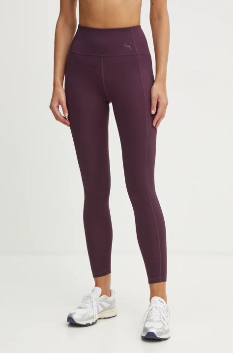 Puma leggins de antrenament Favorite Forever culoarea violet, neted, 520267