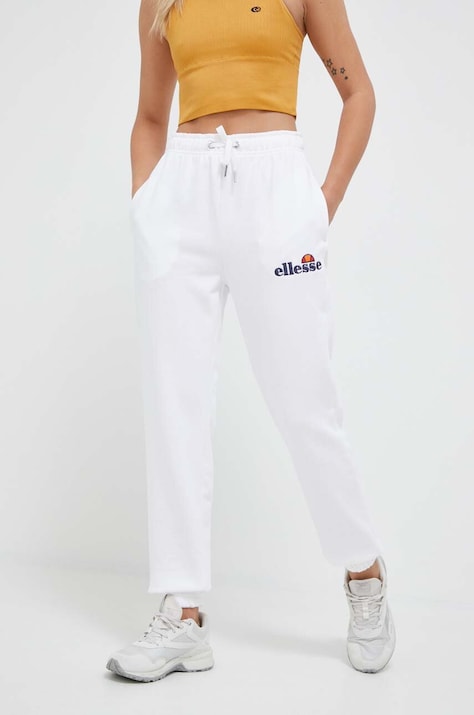 Ellesse Pantaloni femei, culoarea alb, material neted SGK13459-011