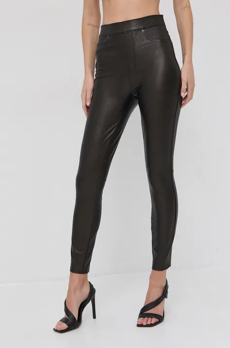 Моделюючі легінси Spanx Leather-Like Ankle Skinny жіночі колір коричневий гладкі