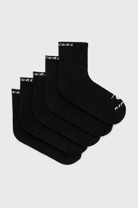 Κάλτσες Rip Curl (5-pack) χρώμα: μαύρο