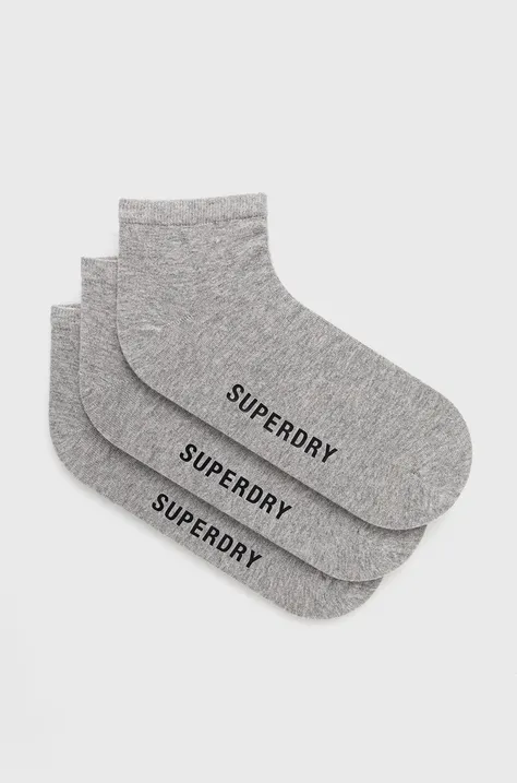 Čarape Superdry za muškarce, boja: siva
