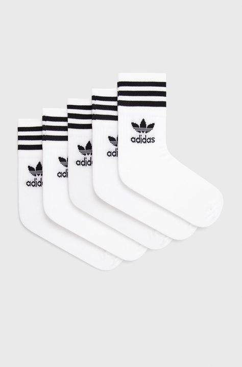 Κάλτσες adidas Originals (5-pack) χρώμα: άσπρο