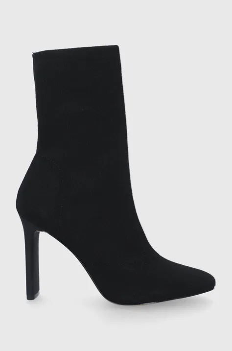 Členkové topánky Aldo dámske, čierna farba, na podpätku