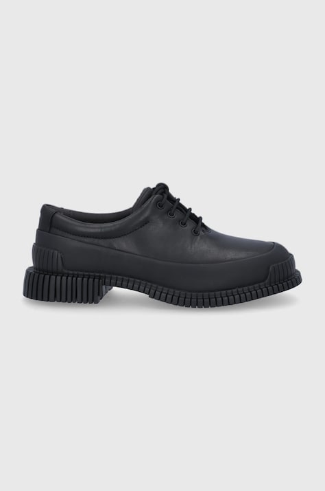 Camper pantofi de piele Pix femei, culoarea negru, cu toc plat K200687-030