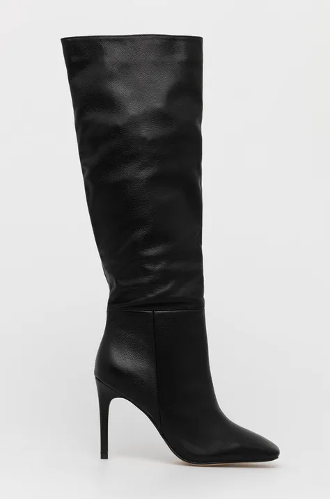 Usnjeni elegantni škornji Aldo ženski, črna barva,