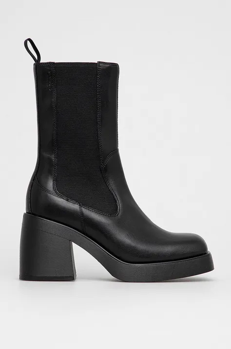 Шкіряні черевики Vagabond Shoemakers жіночі колір чорний каблук блок