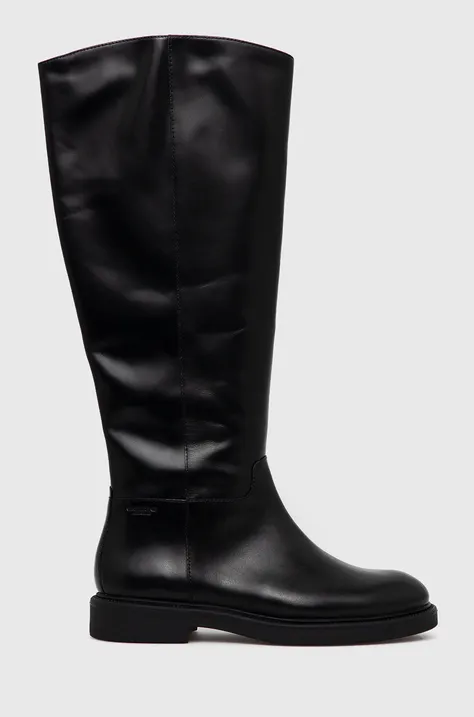 Кожаные сапоги Vagabond Shoemakers Alex W женские цвет чёрный на плоском ходу слегка утеплённый