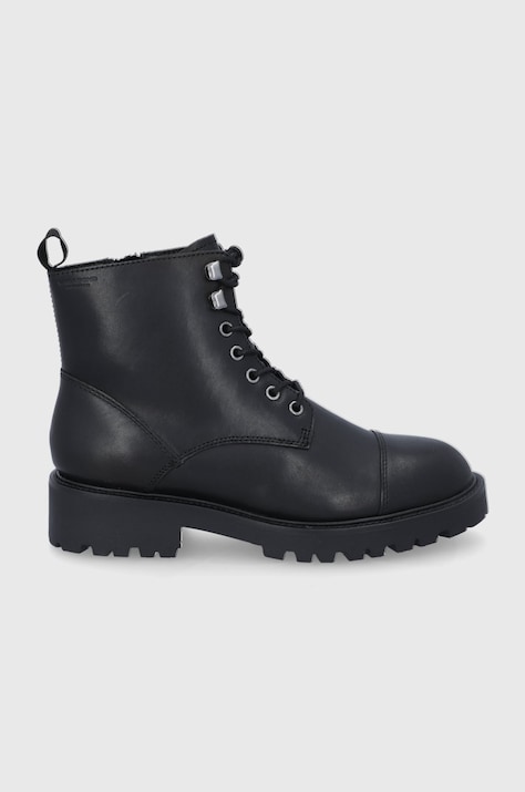 Vagabond Shoemakers Workery skórzane damskie kolor czarny na platformie ocieplone 5257-201-20