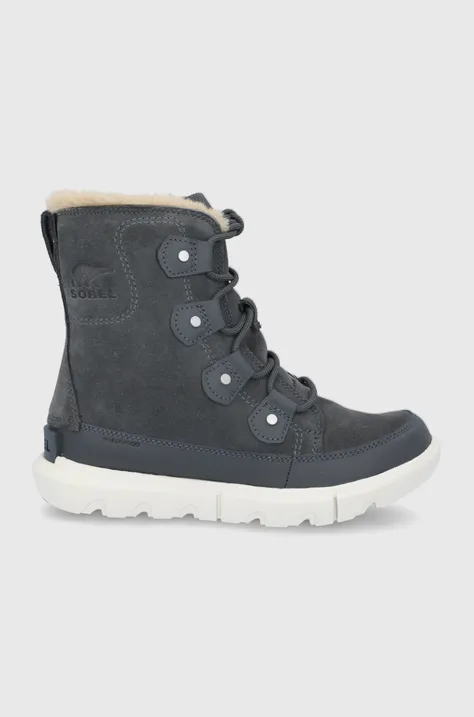 Cipele za snijeg od brušene kože Sorel SOREL EXPLOER II boja: siva