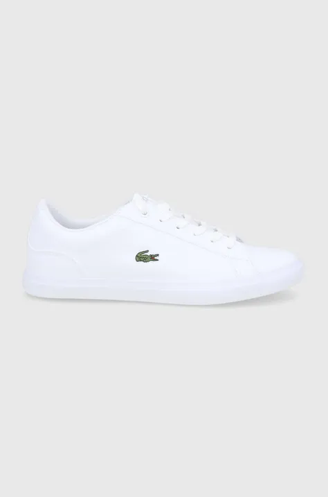 Черевики Lacoste колір білий на плоскому ходу