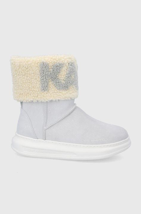 čizme za snijeg od brušene kože Karl Lagerfeld