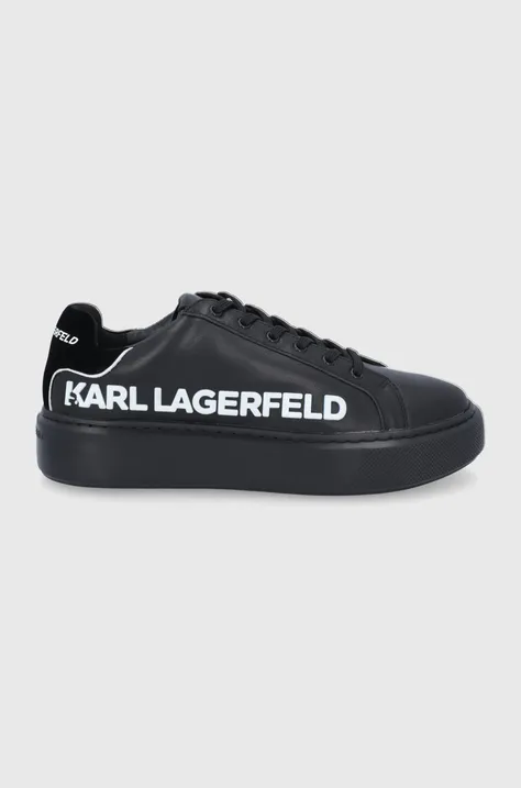 Шкіряні черевики Karl Lagerfeld колір чорний на платформі
