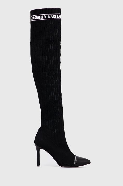 Karl Lagerfeld - Kozaki KL31691.Black.Knit.Tex