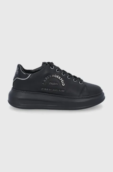 Кожаные ботинки Karl Lagerfeld цвет чёрный на платформе