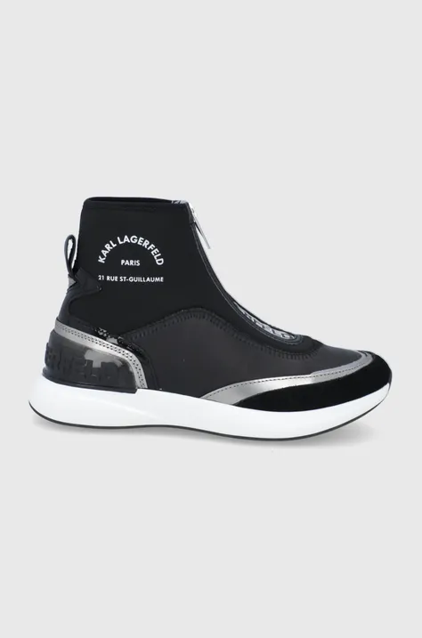 Karl Lagerfeld Pantofi culoarea negru, cu toc plat