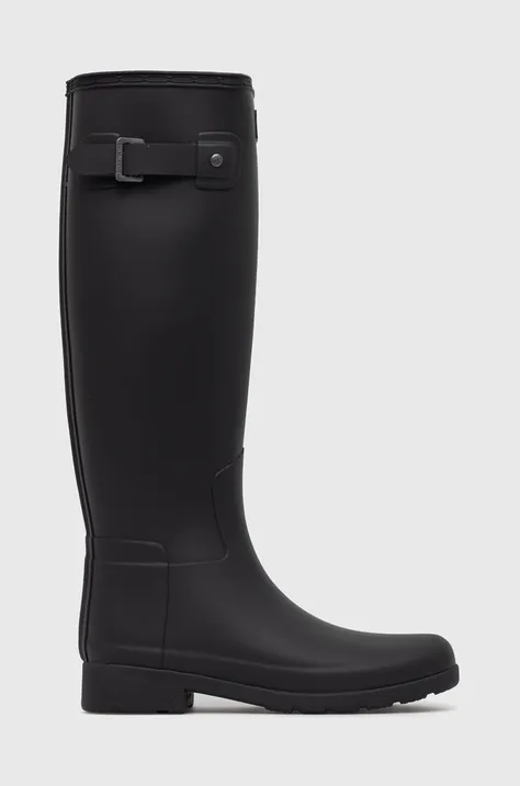 Hunter kalosze Refined Tall Boot damskie kolor czarny WFT2200RMA