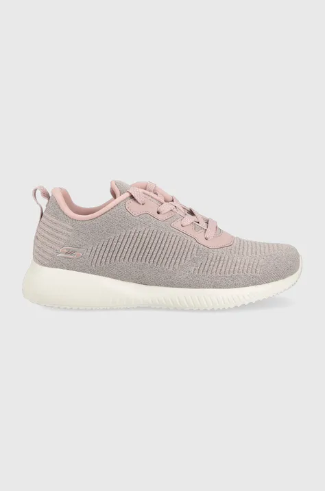 Sneakers boty Skechers růžová barva, na plochém podpatku
