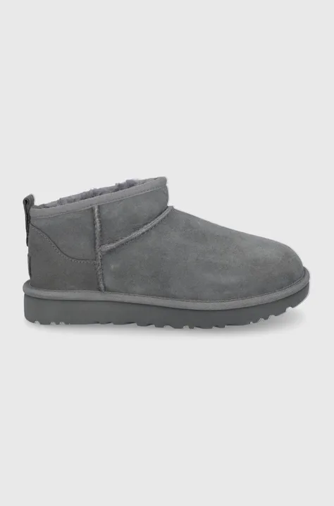Cipele za snijeg od brušene kože UGG Classic Ultra Mini boja: siva, 1116109.GREY