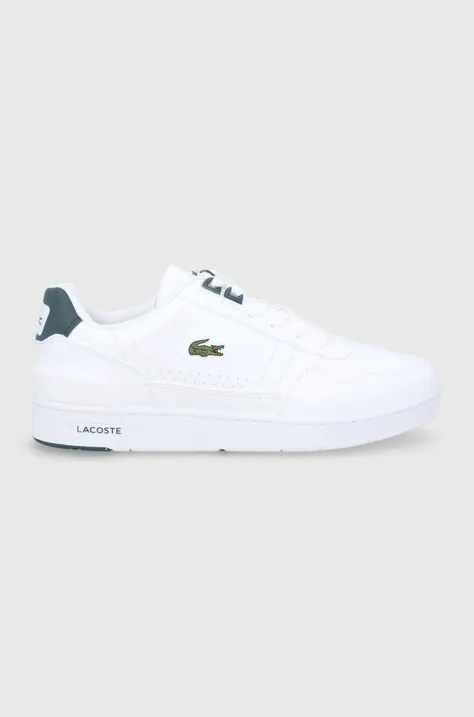 Boty Lacoste T-Clip bílá barva, na plochém podpatku