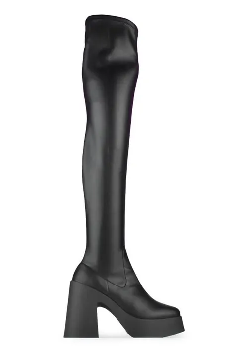 Чоботи Altercore Bianca жіночі колір чорний каблук блок