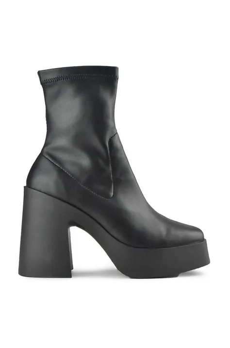 Členkové topánky Altercore Victoria dámske, čierna farba, na podpätku